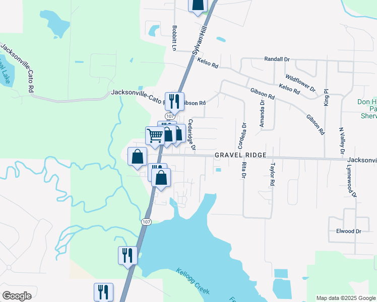 map of restaurants, bars, coffee shops, grocery stores, and more near 3 Hollyridge Court in Jacksonville