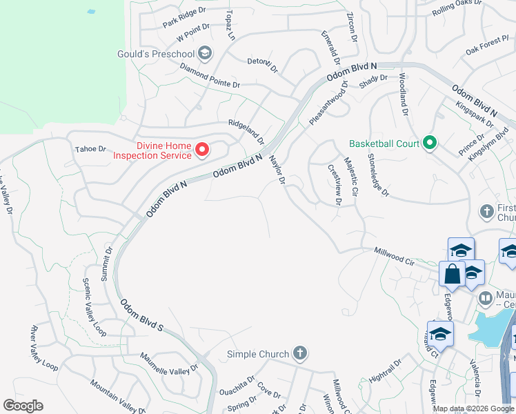 map of restaurants, bars, coffee shops, grocery stores, and more near 159 Ridgeview Trail in Maumelle