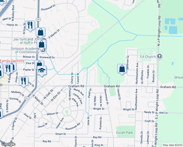map of restaurants, bars, coffee shops, grocery stores, and more near 206 Palm Street in Jacksonville