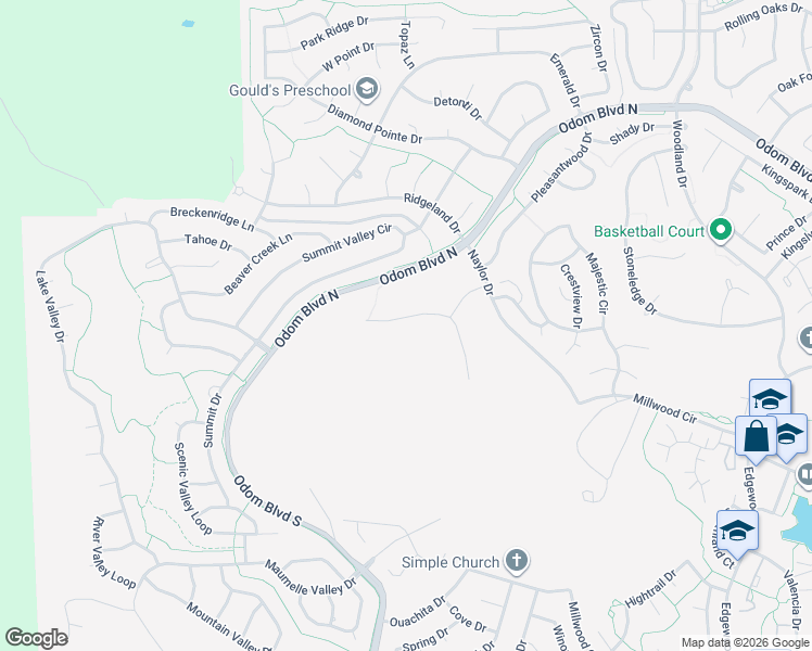 map of restaurants, bars, coffee shops, grocery stores, and more near 171 Ridgeview Trail in Maumelle