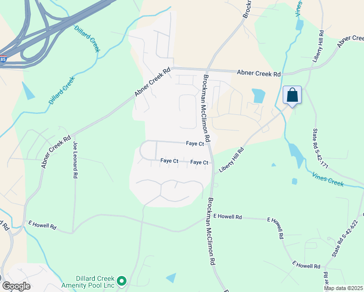 map of restaurants, bars, coffee shops, grocery stores, and more near 247 Faye Court in Greer