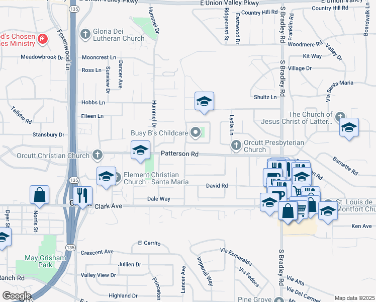 map of restaurants, bars, coffee shops, grocery stores, and more near 4679 Cherry Avenue in Santa Maria
