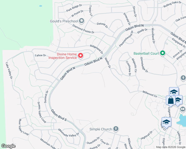map of restaurants, bars, coffee shops, grocery stores, and more near 171 Ridgeview Trail in Maumelle