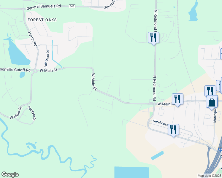map of restaurants, bars, coffee shops, grocery stores, and more near 7 Shady Lane in Jacksonville