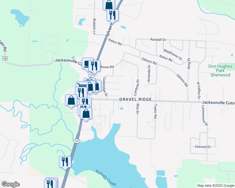 map of restaurants, bars, coffee shops, grocery stores, and more near 11 Hollyridge Court in Jacksonville