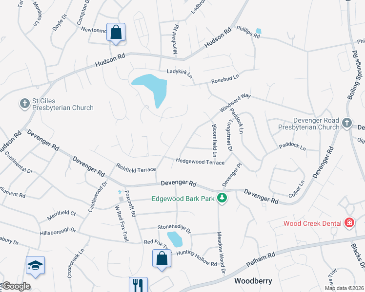 map of restaurants, bars, coffee shops, grocery stores, and more near 107 Windward Way in Greer