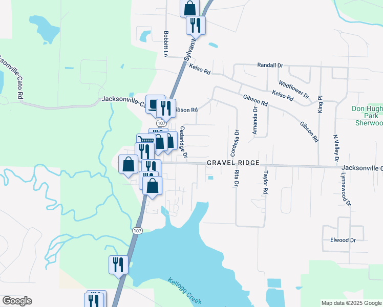 map of restaurants, bars, coffee shops, grocery stores, and more near 3 Hollyridge Court in Jacksonville