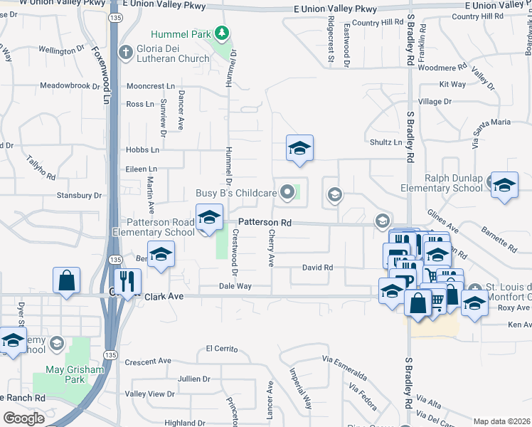 map of restaurants, bars, coffee shops, grocery stores, and more near 4679 Cherry Avenue in Santa Maria