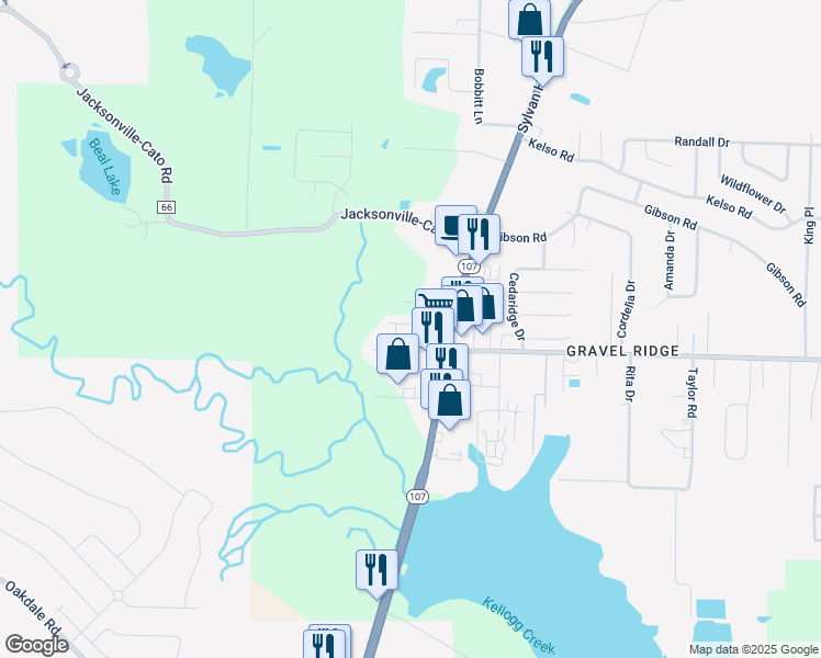 map of restaurants, bars, coffee shops, grocery stores, and more near 7813 Woodberry Lane in Sherwood