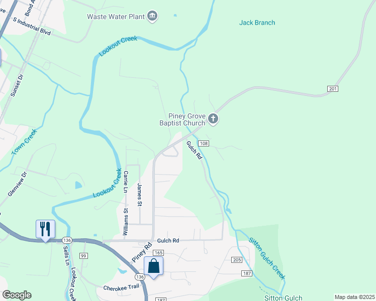 map of restaurants, bars, coffee shops, grocery stores, and more near 684 Piney Road in Trenton