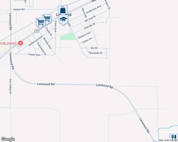 map of restaurants, bars, coffee shops, grocery stores, and more near in Barstow