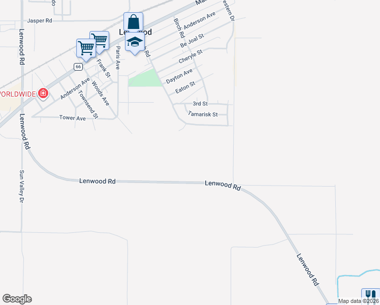 map of restaurants, bars, coffee shops, grocery stores, and more near in Barstow