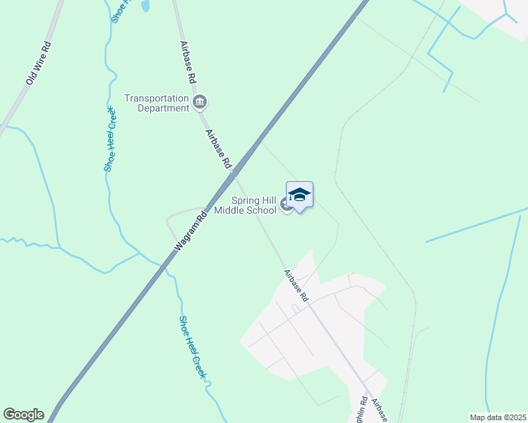 map of restaurants, bars, coffee shops, grocery stores, and more near 22801 Airbase Road in Laurinburg