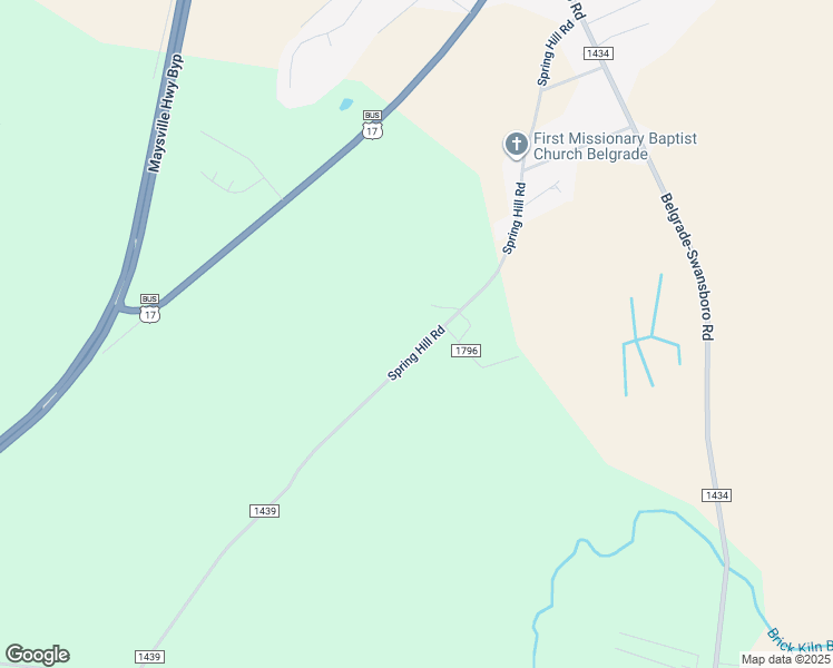 map of restaurants, bars, coffee shops, grocery stores, and more near 463 Springhill Road in Maysville