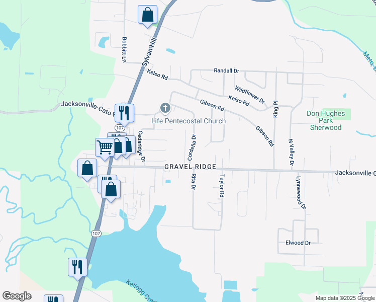 map of restaurants, bars, coffee shops, grocery stores, and more near 127 Cordelia Drive in Jacksonville