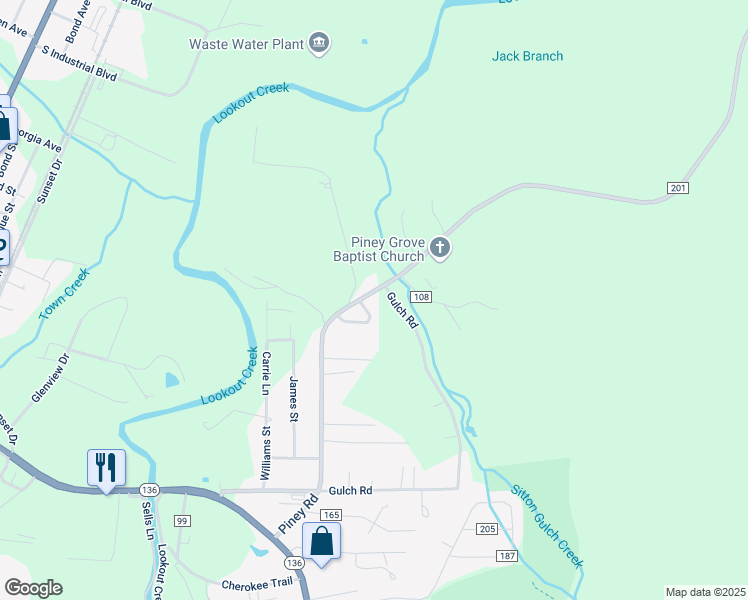 map of restaurants, bars, coffee shops, grocery stores, and more near 684 Piney Road in Trenton