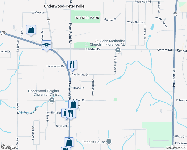 map of restaurants, bars, coffee shops, grocery stores, and more near 299 Audubon Avenue in Florence