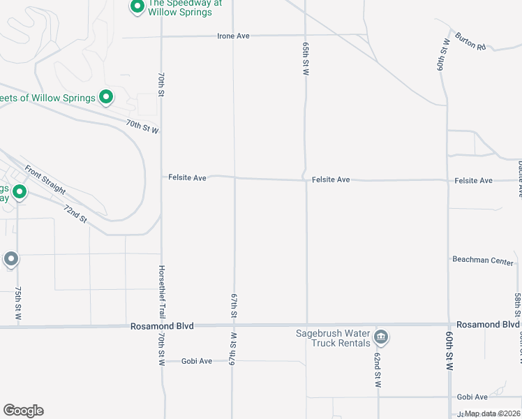 map of restaurants, bars, coffee shops, grocery stores, and more near 67th Street in Rosamond