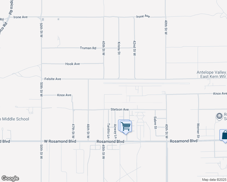 map of restaurants, bars, coffee shops, grocery stores, and more near 4431 Knox Avenue in Rosamond