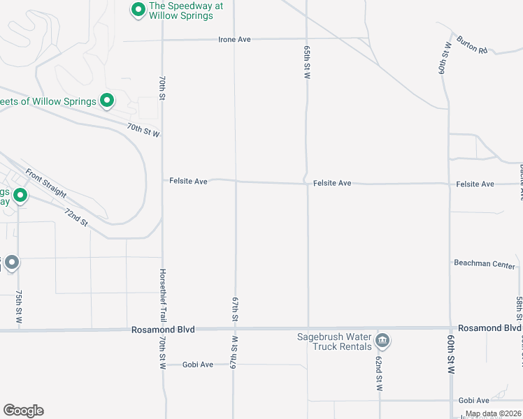 map of restaurants, bars, coffee shops, grocery stores, and more near 67th Street West in Rosamond