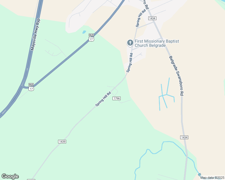 map of restaurants, bars, coffee shops, grocery stores, and more near 465 Springhill Road in Maysville