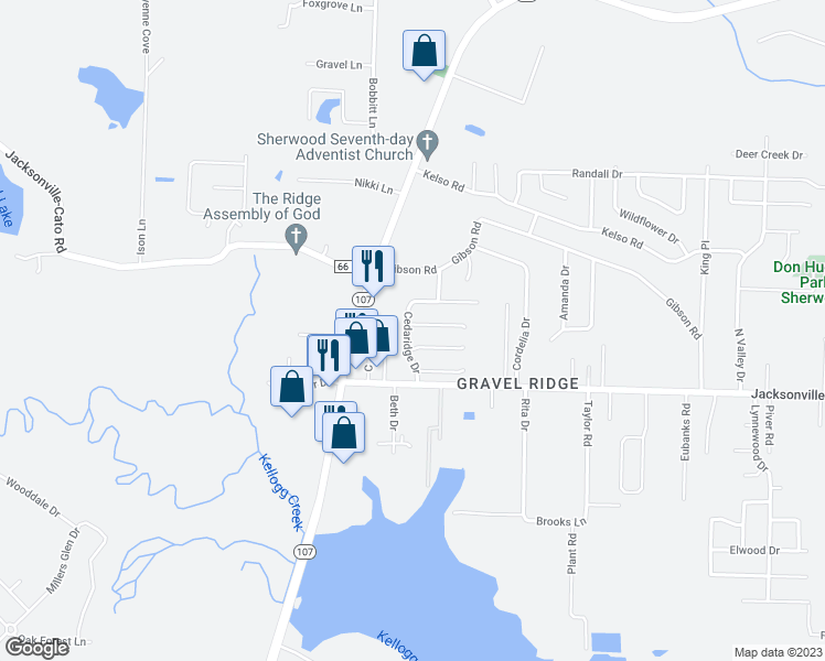 map of restaurants, bars, coffee shops, grocery stores, and more near 12 Cedaridge Drive in Jacksonville
