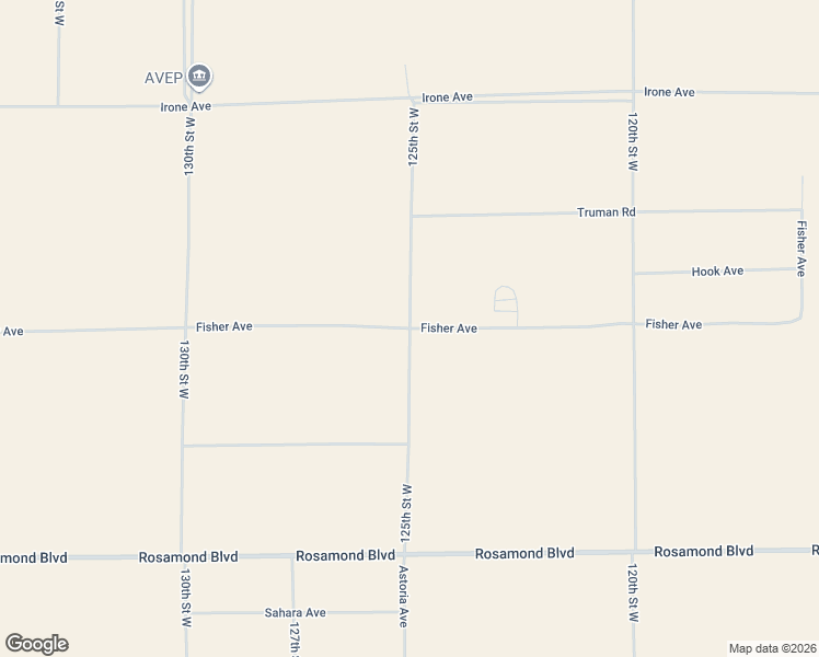 map of restaurants, bars, coffee shops, grocery stores, and more near 125th Street West in Kern County