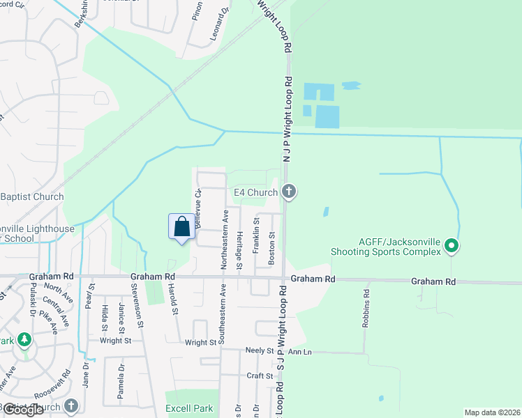 map of restaurants, bars, coffee shops, grocery stores, and more near 505 Franklin Street in Jacksonville