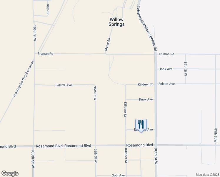 map of restaurants, bars, coffee shops, grocery stores, and more near in Rosamond