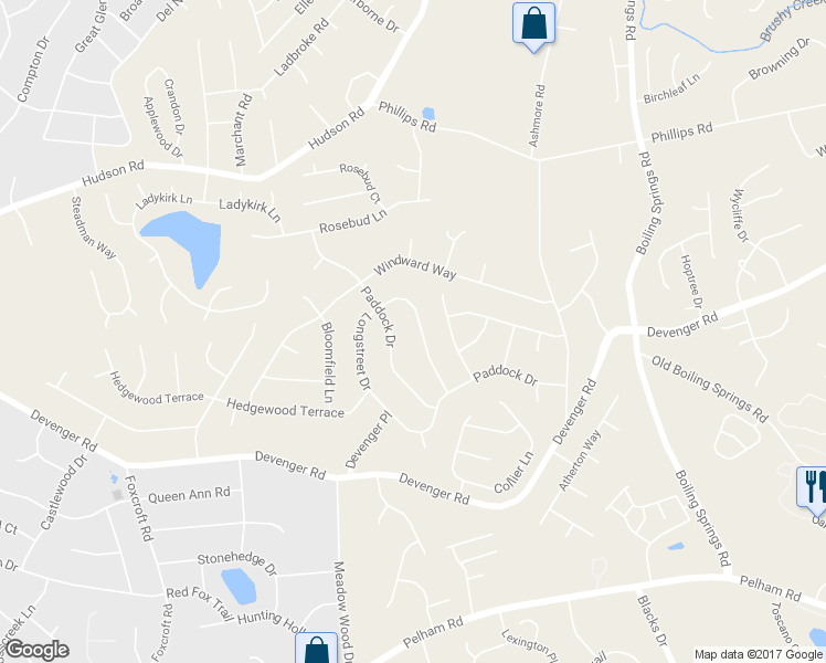 map of restaurants, bars, coffee shops, grocery stores, and more near 317 Longstreet Drive in Greer