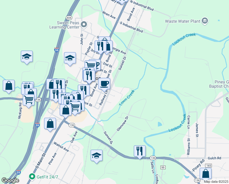 map of restaurants, bars, coffee shops, grocery stores, and more near 175 Church Street in Trenton
