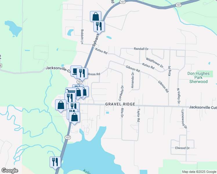 map of restaurants, bars, coffee shops, grocery stores, and more near 19 Willowridge Cove in Jacksonville