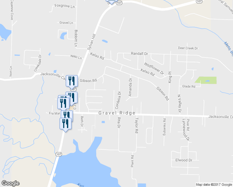 map of restaurants, bars, coffee shops, grocery stores, and more near 301 Cordelia Drive in Jacksonville