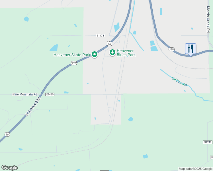 map of restaurants, bars, coffee shops, grocery stores, and more near 315 Norvell Road in Heavener