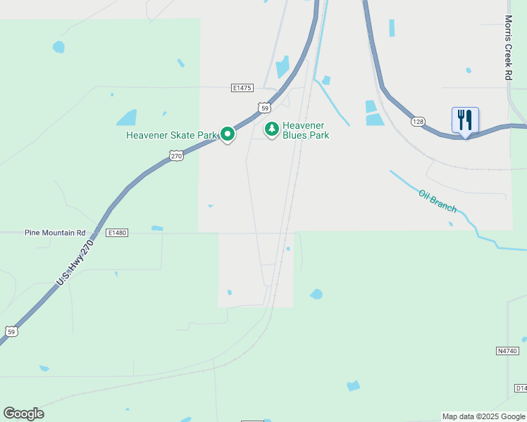 map of restaurants, bars, coffee shops, grocery stores, and more near 315 Norvell Road in Heavener