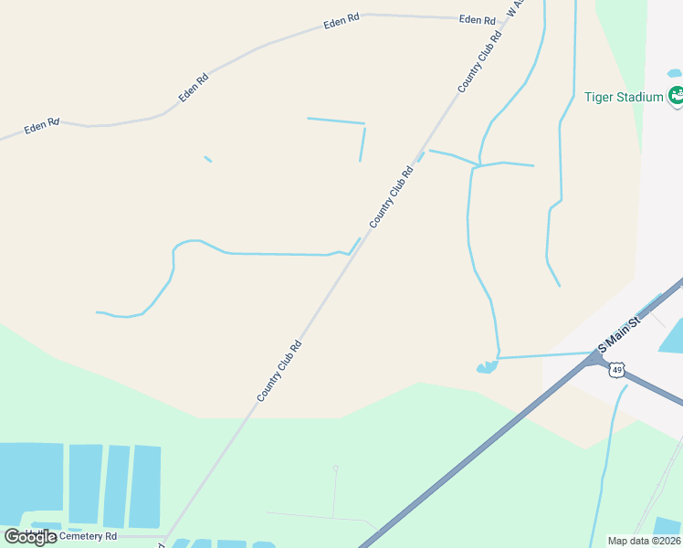 map of restaurants, bars, coffee shops, grocery stores, and more near Country Club Road in Brinkley