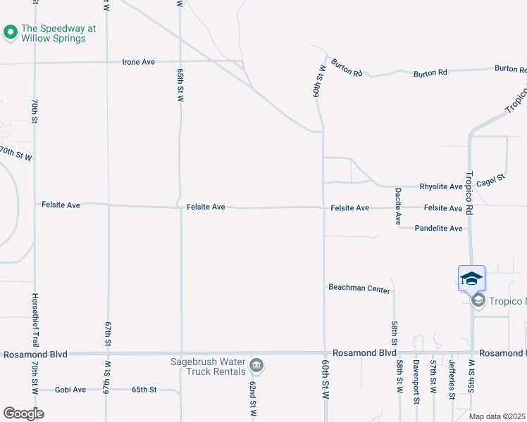 map of restaurants, bars, coffee shops, grocery stores, and more near Felsite Avenue in Rosamond