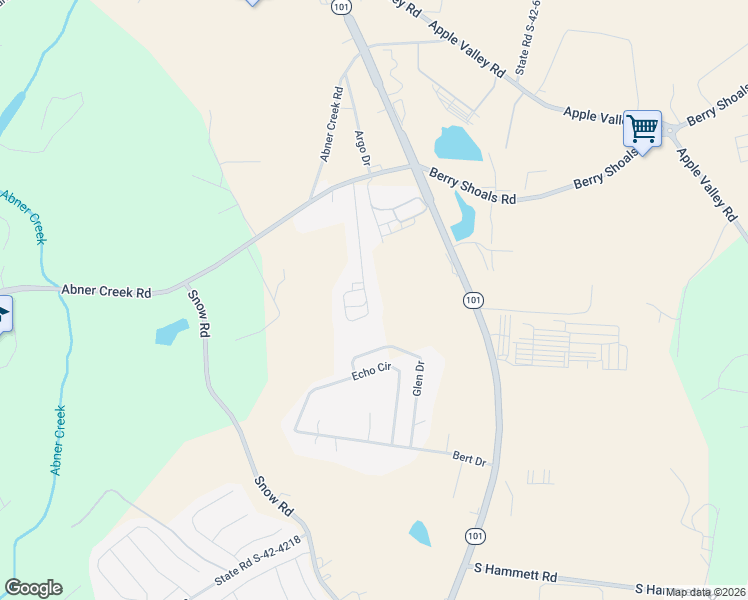 map of restaurants, bars, coffee shops, grocery stores, and more near 395 Rosedale Drive in Greer