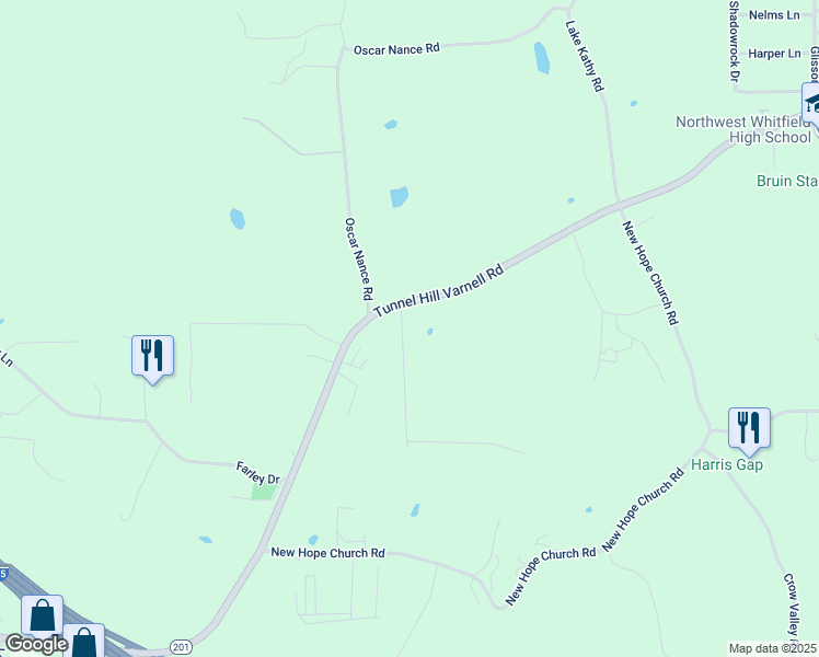 map of restaurants, bars, coffee shops, grocery stores, and more near 179 Summer Road in Tunnel Hill