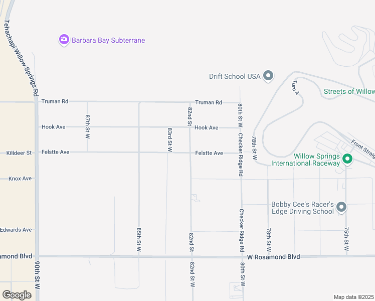 map of restaurants, bars, coffee shops, grocery stores, and more near Felsite Avenue in Rosamond