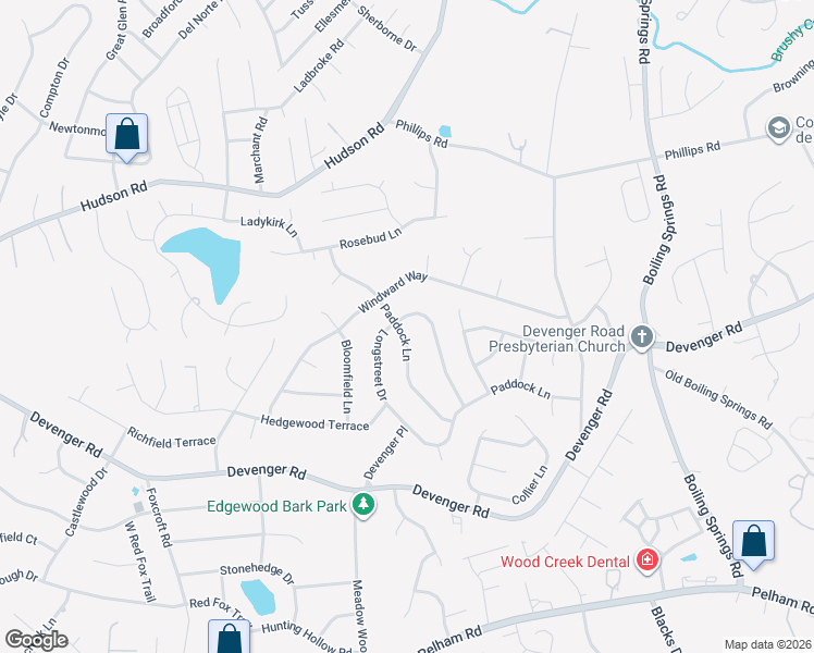 map of restaurants, bars, coffee shops, grocery stores, and more near 127 Paddock Dr in Greer