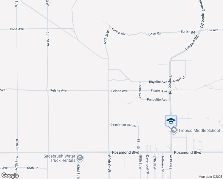 map of restaurants, bars, coffee shops, grocery stores, and more near 6081 Felsite Avenue in Rosamond