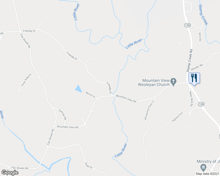 map of restaurants, bars, coffee shops, grocery stores, and more near 125 Friendly Drive in Salem