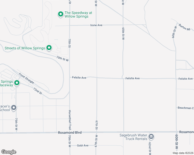 map of restaurants, bars, coffee shops, grocery stores, and more near 67th Street in Rosamond