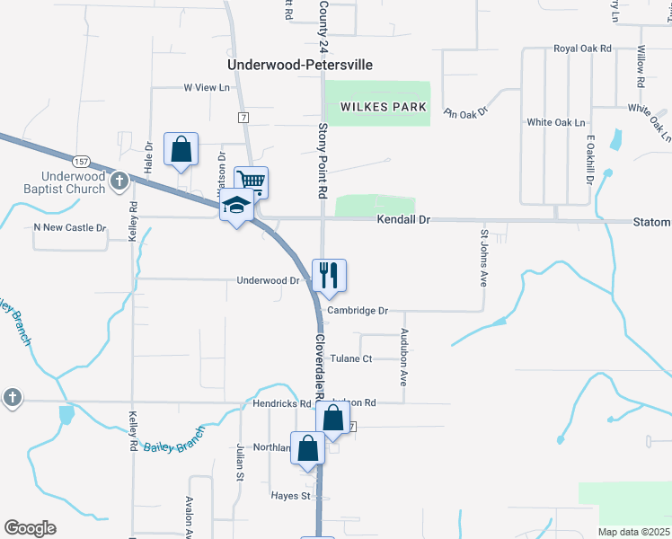 map of restaurants, bars, coffee shops, grocery stores, and more near 125 Cambridge Drive in Florence