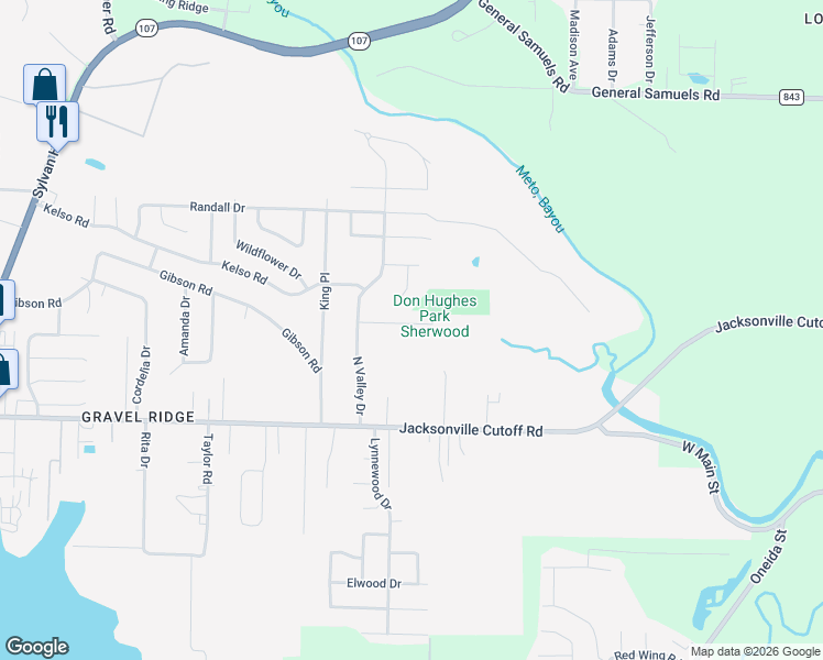 map of restaurants, bars, coffee shops, grocery stores, and more near 6208 Jacksonville Cutoff Road in Jacksonville