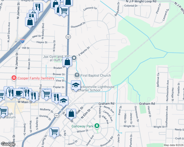 map of restaurants, bars, coffee shops, grocery stores, and more near 506 Greencastle Court in Jacksonville