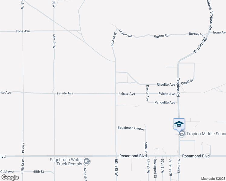 map of restaurants, bars, coffee shops, grocery stores, and more near 6081 Felsite Avenue in Rosamond