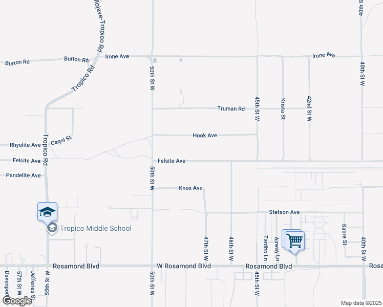 map of restaurants, bars, coffee shops, grocery stores, and more near in Rosamond