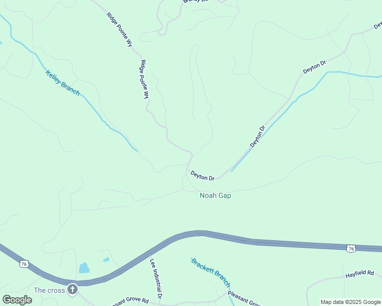 map of restaurants, bars, coffee shops, grocery stores, and more near 230 Ridge Pointe Way in Blairsville